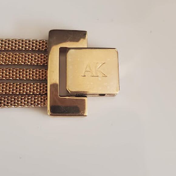 Anne Klein Gold Tone Ladies Watch with Diamond Accent and Mesh Band Running - Picture 4 of 9